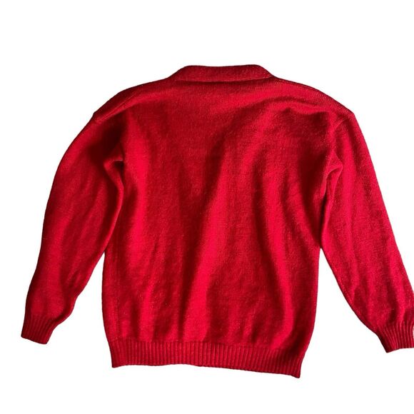 Red Women's Cardigan Sweater - Picture 2 of 6